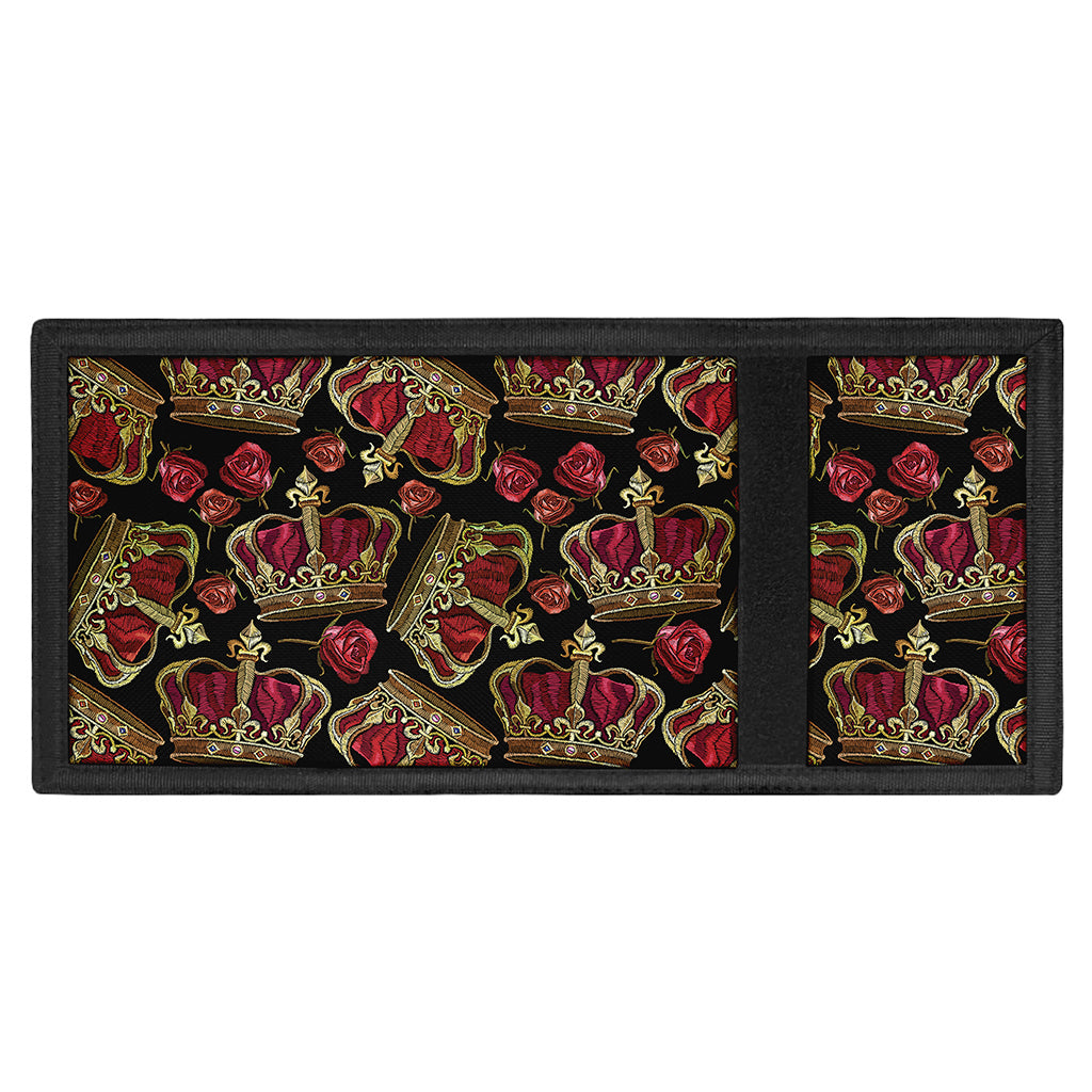 Embroidery Crown Pattern Print Trifold Wallet