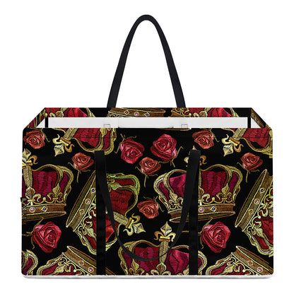 Embroidery Crown Pattern Print Utility Tote Bag