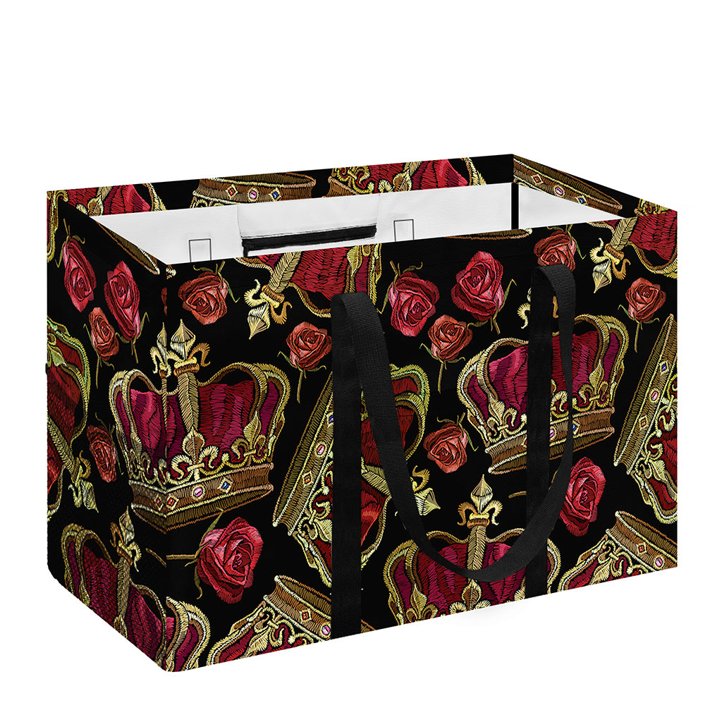 Embroidery Crown Pattern Print Utility Tote Bag