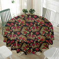 Embroidery Crown Pattern Print Waterproof Round Tablecloth