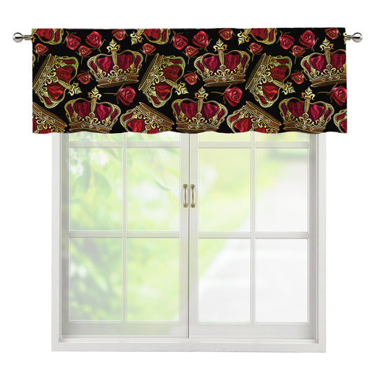 Embroidery Crown Pattern Print Window Valance