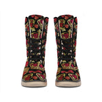 Embroidery Crown Pattern Print Winter Boots
