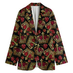 Embroidery Crown Pattern Print Women's Blazer