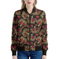 Embroidery Crown Pattern Print Women's Bomber Jacket