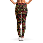 Embroidery Crown Pattern Print Women's Leggings