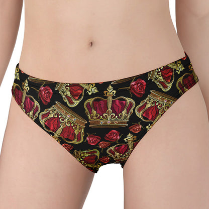 Embroidery Crown Pattern Print Women's Panties