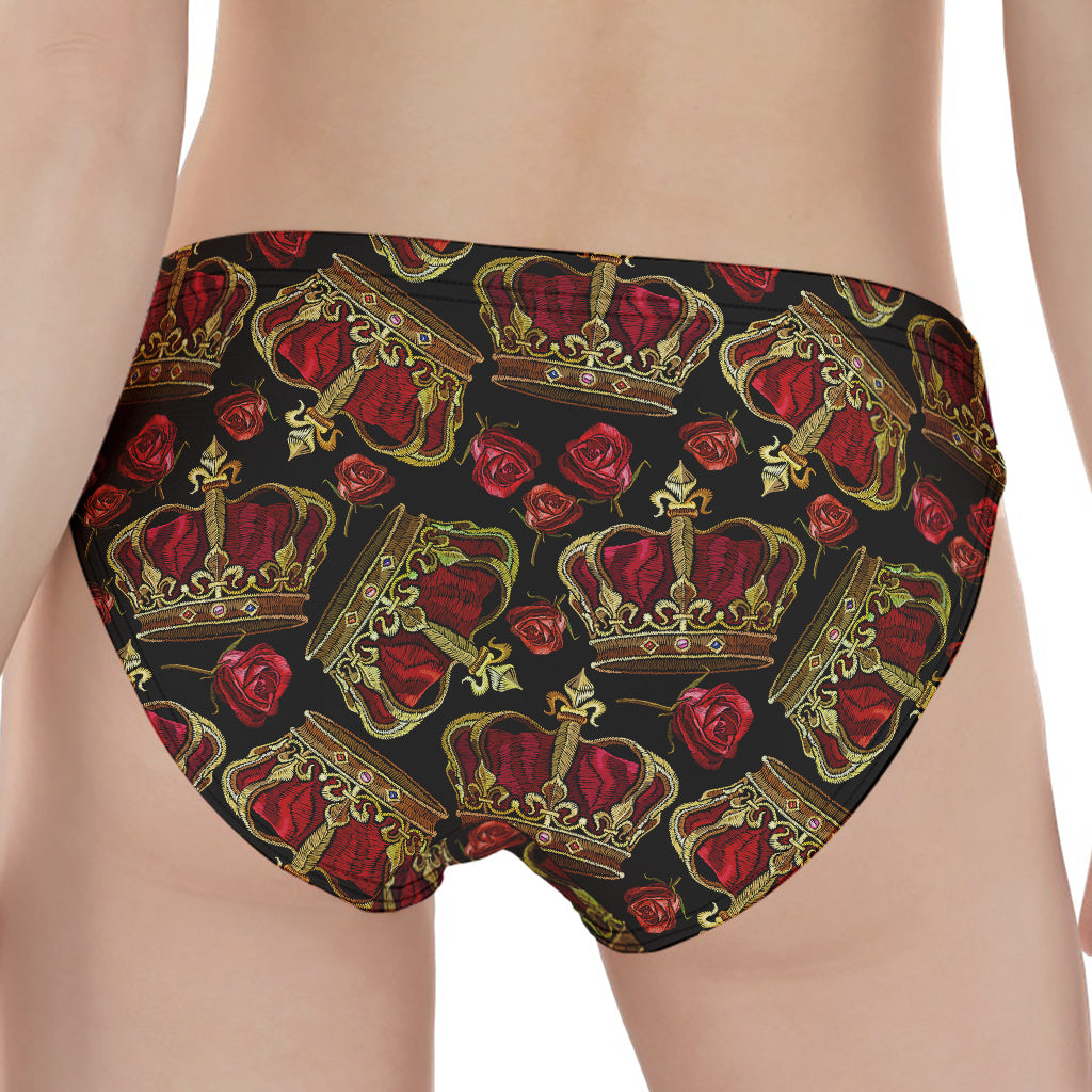 Embroidery Crown Pattern Print Women's Panties