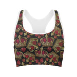 Embroidery Crown Pattern Print Women's Sports Bra