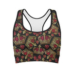 Embroidery Crown Pattern Print Women's Sports Bra