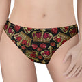 Embroidery Crown Pattern Print Women's Thong