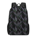 Embroidery Lavender Pattern Print 17 Inch Backpack