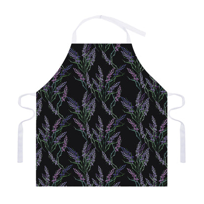 Embroidery Lavender Pattern Print Adjustable Apron