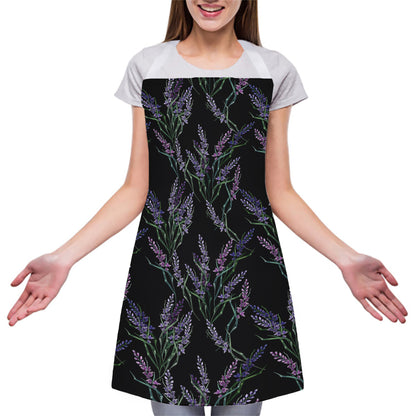 Embroidery Lavender Pattern Print Adjustable Apron