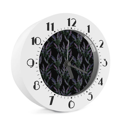 Embroidery Lavender Pattern Print Alarm Clock