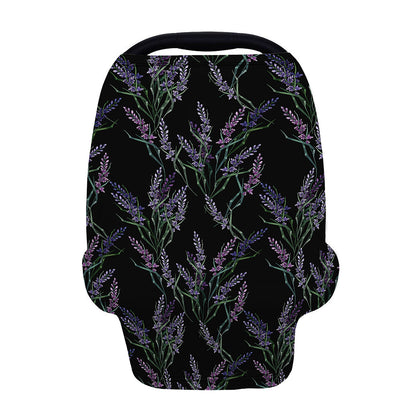 Embroidery Lavender Pattern Print Baby Seat Cover