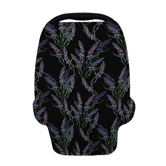 Embroidery Lavender Pattern Print Baby Seat Cover