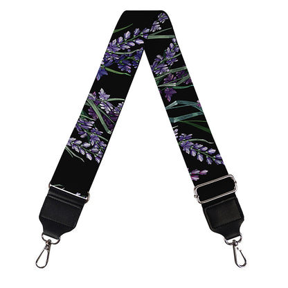 Embroidery Lavender Pattern Print Bag Strap