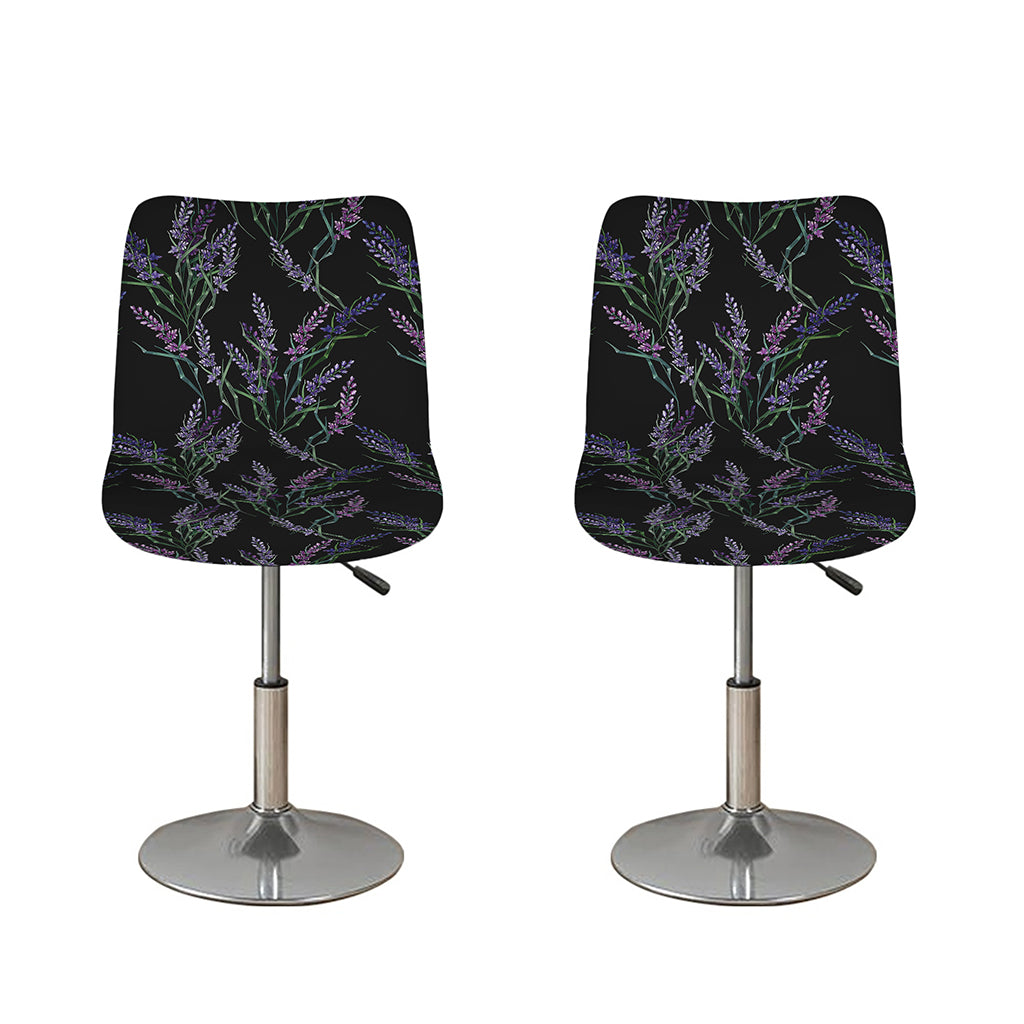 Embroidery Lavender Pattern Print Bar Stool Covers