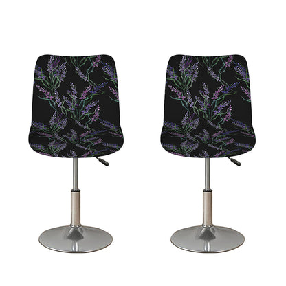 Embroidery Lavender Pattern Print Bar Stool Covers