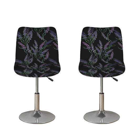 Embroidery Lavender Pattern Print Bar Stool Covers