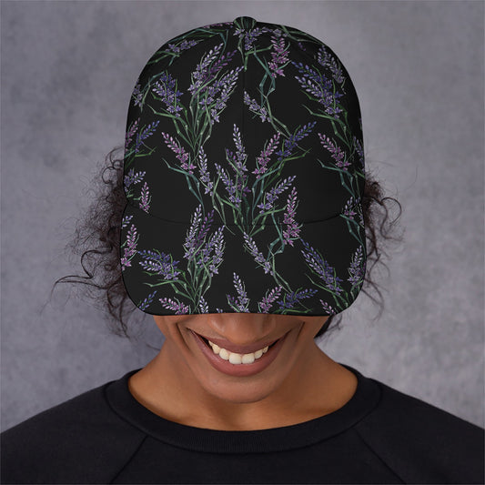 Embroidery Lavender Pattern Print Baseball Cap