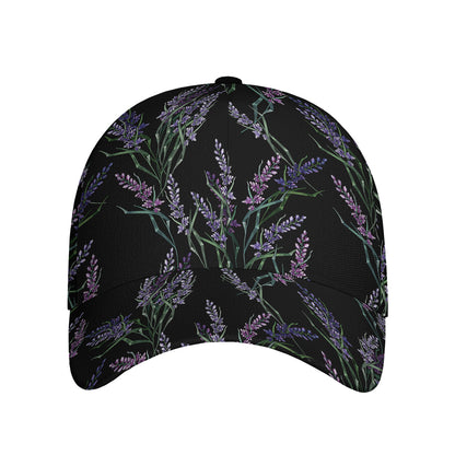 Embroidery Lavender Pattern Print Baseball Cap
