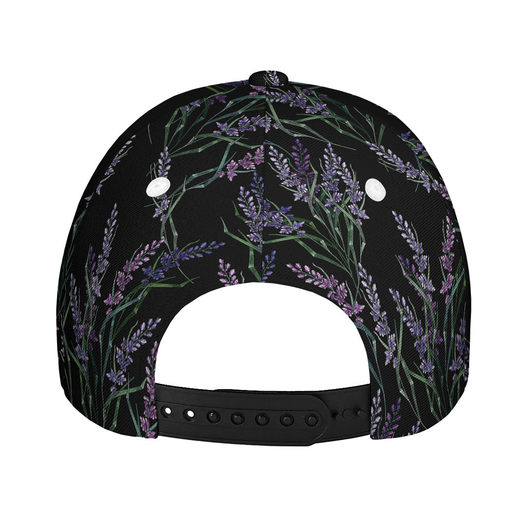 Embroidery Lavender Pattern Print Baseball Cap