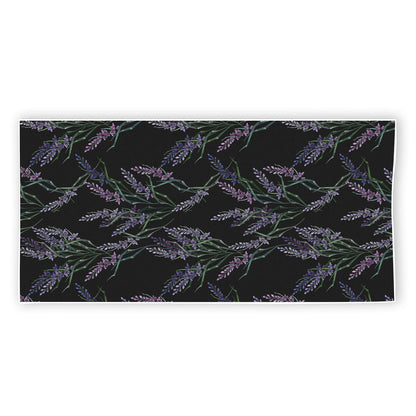 Embroidery Lavender Pattern Print Beach Towel