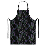 Embroidery Lavender Pattern Print Bib Apron With Pocket