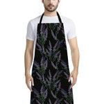 Embroidery Lavender Pattern Print Bib Apron With Pocket