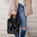Embroidery Lavender Pattern Print Bible Tote Bag