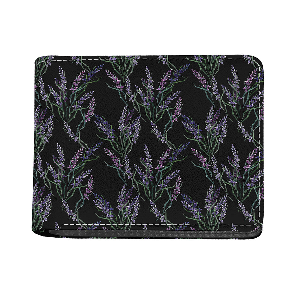 Embroidery Lavender Pattern Print Bifold Wallet