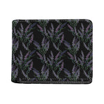 Embroidery Lavender Pattern Print Bifold Wallet
