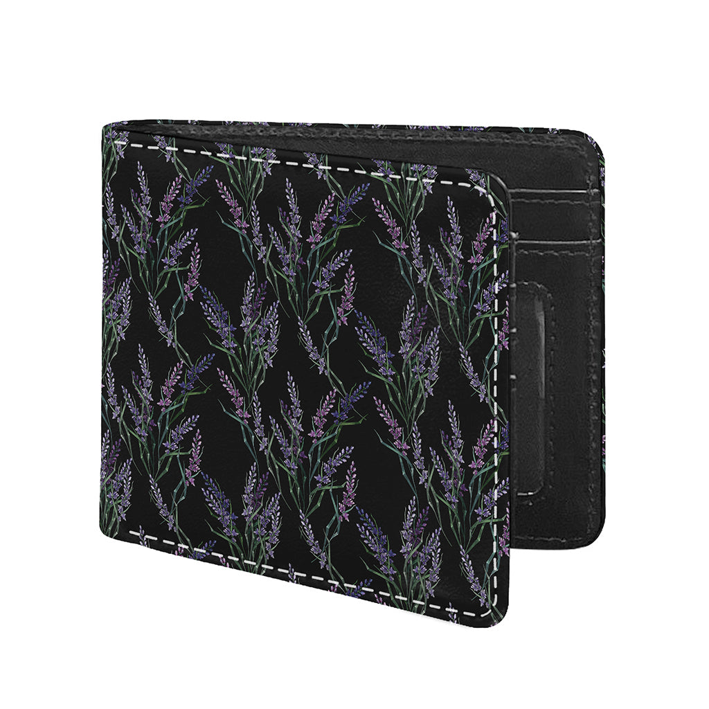 Embroidery Lavender Pattern Print Bifold Wallet