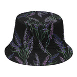 Embroidery Lavender Pattern Print Bucket Hat