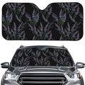 Embroidery Lavender Pattern Print Car Windshield Sun Shade
