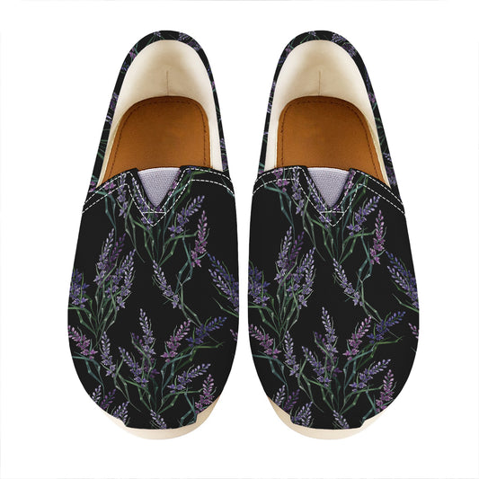 Embroidery Lavender Pattern Print Casual Shoes