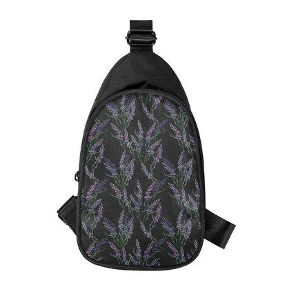 Embroidery Lavender Pattern Print Chest Bag