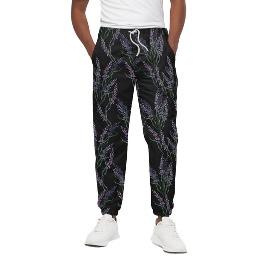 Embroidery Lavender Pattern Print Cotton Pants
