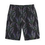 Embroidery Lavender Pattern Print Cotton Shorts