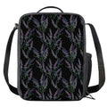Embroidery Lavender Pattern Print Crossbody Lunch Bag