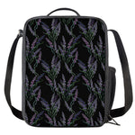 Embroidery Lavender Pattern Print Crossbody Lunch Bag