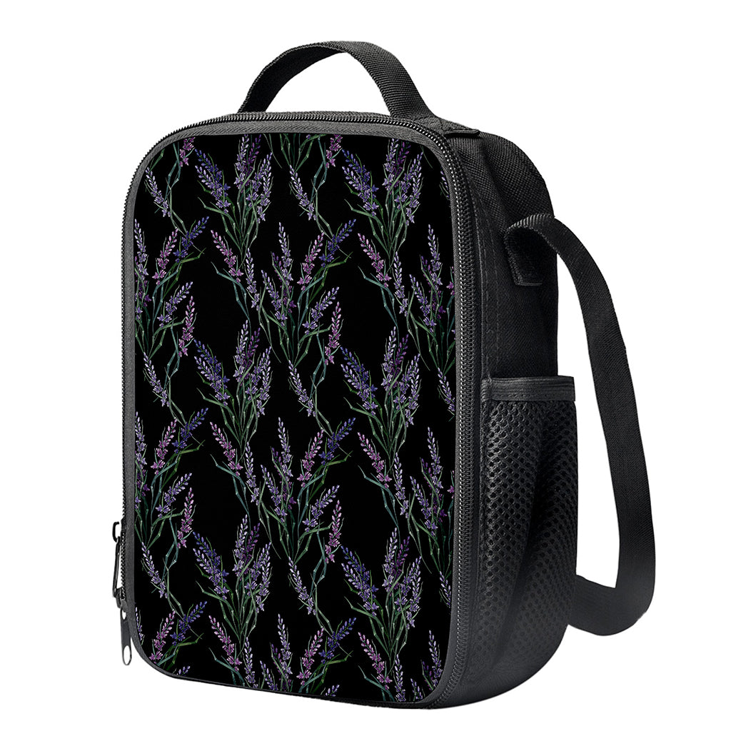 Embroidery Lavender Pattern Print Crossbody Lunch Bag