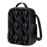 Embroidery Lavender Pattern Print Crossbody Lunch Bag