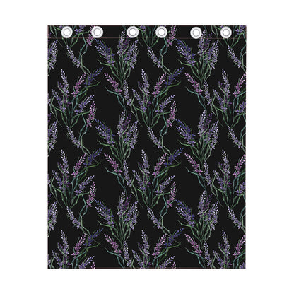 Embroidery Lavender Pattern Print Curtain