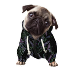 Embroidery Lavender Pattern Print Dog Zip Up Hoodie