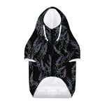 Embroidery Lavender Pattern Print Dog Zip Up Hoodie