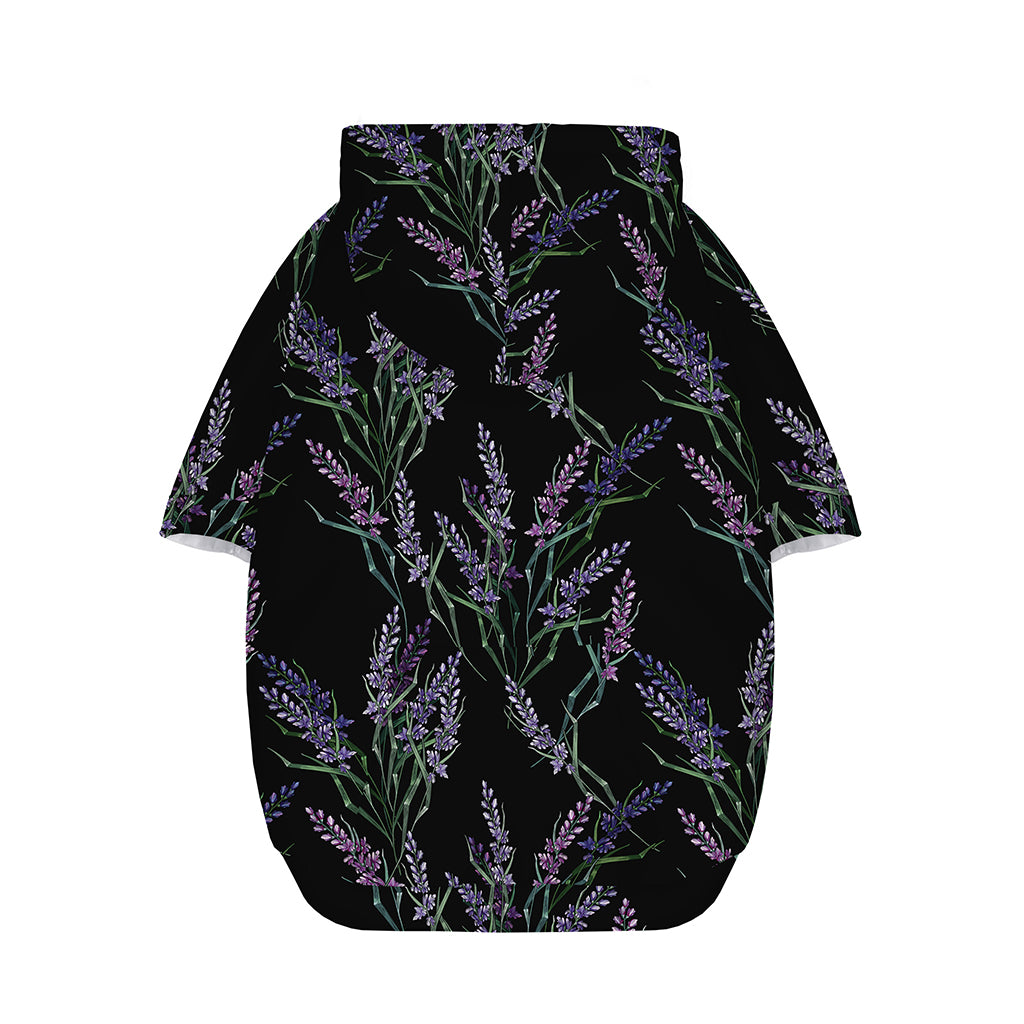 Embroidery Lavender Pattern Print Dog Zip Up Hoodie