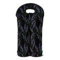 Embroidery Lavender Pattern Print Double Neoprene Wine Tote