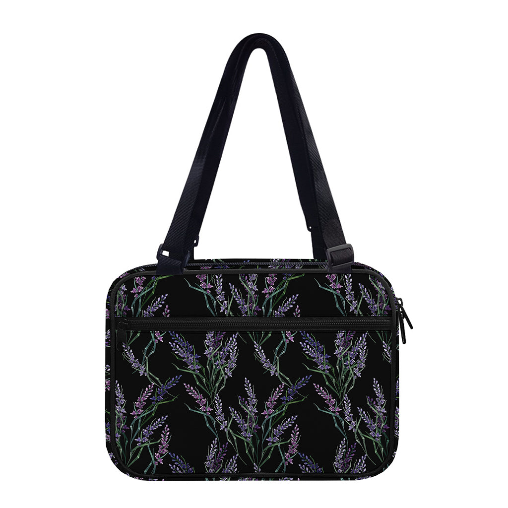 Embroidery Lavender Pattern Print Double Strap Bible Bag